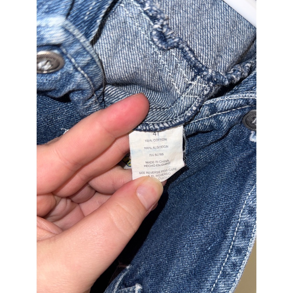 Vintage Disney Winnie the Pooh Denim Jumper Dress Blue Kids 4T Overall Dress - Picture 6 of 6